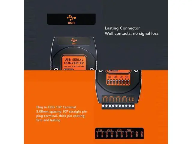 Alt view image 5 of 7 - USB to Converter Industrial Grade 4 Port Isolated Serial Adapter with 600W Protection and 1500V ESD Guard for Harsh Industrial Environments
