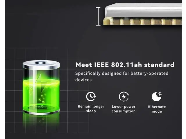 Alt view image 5 of 7 - Wi-Fi HaLow Module HT-HC01 IEEE 802.11ah Standard 902-928MHz 1-2KM Long-Range Transmission Sub 1GHz Dual Band 24GHz Wi-Fi Mesh Wireless Access IoT Low Power Consumption Device (5)