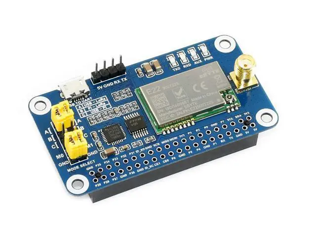 Alt view image 3 of 5 - Waveshare SX1262/SX1268 LoRa HAT, Compatible with Raspberry Pi 5/4B/3B/Zero/Zero W/Zero 2W/Pico/Pico W/Pico WH, UART Interface, SX1262 915M LoRa HAT