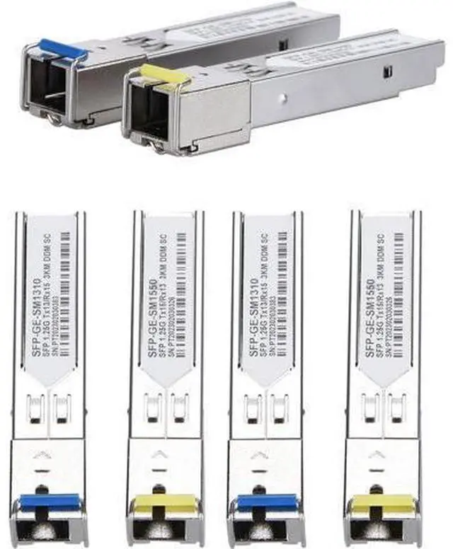 Main image of 6 Pack 3KM SC Connector SFP Module, 1.25G Single-Mode Fiber SC Simplex Connector 1000BASE BiDi 1310nm/1550nm 3km SFP Transceiver Module