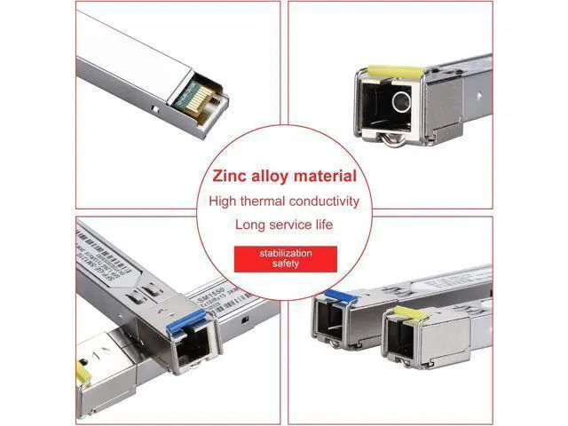 Alt view image 5 of 6 - 6 Pack 3KM SC Connector SFP Module, 1.25G Single-Mode Fiber SC Simplex Connector 1000BASE BiDi 1310nm/1550nm 3km SFP Transceiver Module