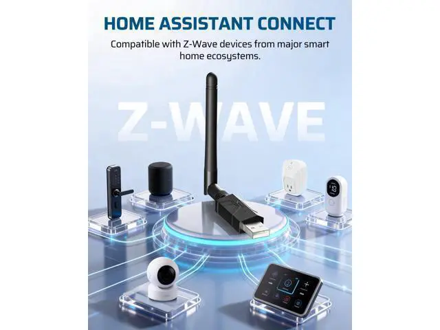 Alt view image 2 of 5 - DEWENWILS 800 Z-Wave Dongle, Long Range S2 USB Stick, Compatible with Home Assistant & Other Smart Home Hubs, Plug & Play USB Controller for DIY Smart Home