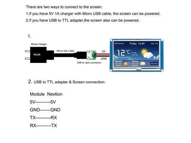 Alt view image 4 of 5 - Ferwooh Nextion Basic Display 4.3'' NX4827T043 4.3inch TFT Resistive Touch Screen Panel 480X272 UART HMI Intelligent LCD Display Module