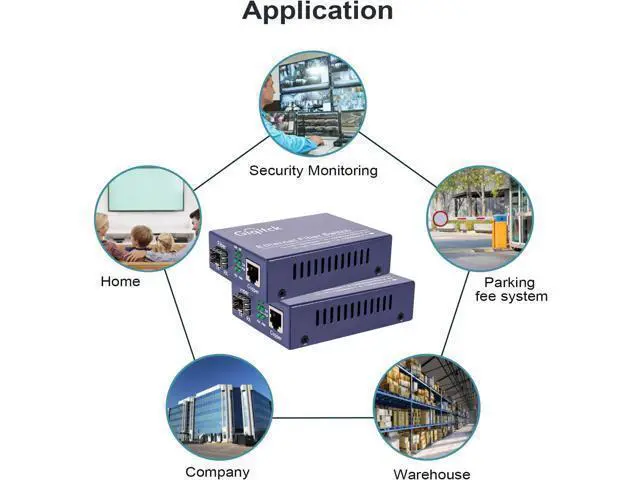 Alt view image 6 of 7 - A Pair Gigabit Ethernet Media Converter, 10/100/1000Mbps Networks Ethernet to Fiber Media Converter, with 2pcs 1000Base-SX SFP Module (1.25Gb/s, Multimode, Dual LC, 850nm, 550m)