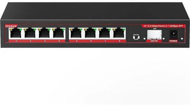 Main image of 2.5G Switch 9 Ports with 1*10Gb switches , 8 Ports 2.5Gb and 1x10G SFP+ Slot, Vlan FunctionEthernet ,Network Switch, 60Gbps Capacity, Splitter| Plug & Play| Fanless Metal Design| Traffic