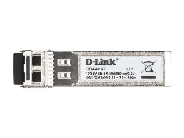 Alt view image 2 of 4 - D-Link 10 Gigabit Ethernet Optical Transceiver Multimode 10GBASE-SR SFP+ Module (DEM-431XT)