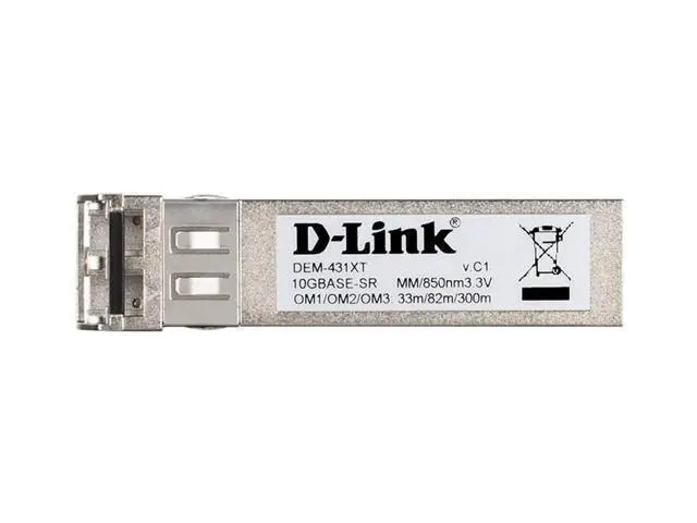 Alt view image 3 of 4 - D-Link 10 Gigabit Ethernet Optical Transceiver Multimode 10GBASE-SR SFP+ Module (DEM-431XT)