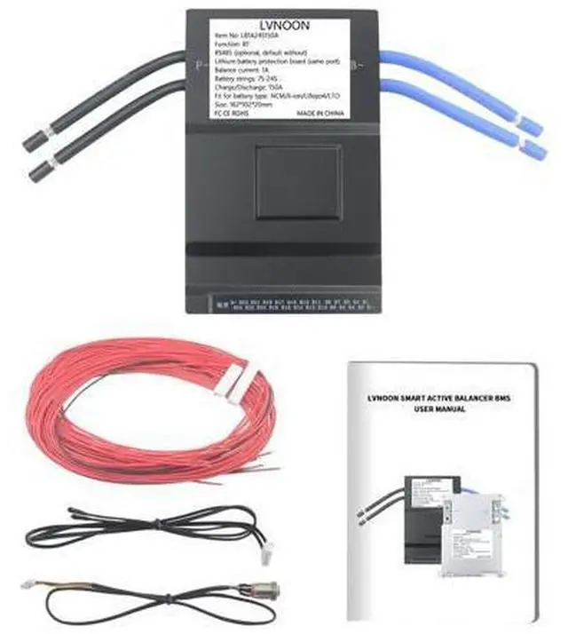 Main image of LVNOON 1A Smart BMSJK Active Balance for Li-ion NCM LFP LiFePo4 LTO Battery Management System 7S 8S 10S 12S 15S 16S 20S 21S 24S 150A with APP Control 24V 48V 60V 72V 84V (7-24S, 150A)