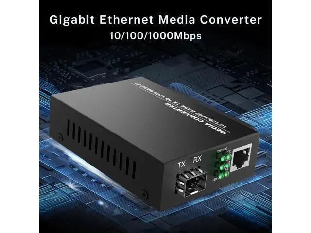 Alt view image 4 of 7 - A Pair of 1.25G/s Bidi Gigabit Single-Mode Fiber Ethernet Media Converter with 2PCS Bidi SFP LC Transceiver Module Included, 10/100/1000Base-Tx to 1000Base-SX SMF RJ45 to SFP Slot up to 30KM