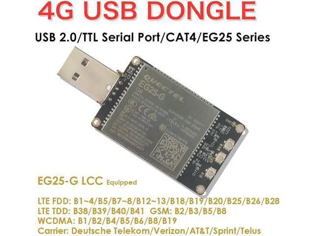 Alt view image 2 of 5 - EXVIST 4G LTE USB Dongle W/EG25-G LCC IoT/M2M-optimized LTE Cat 4 Module SIM Card Slot GPS for Global