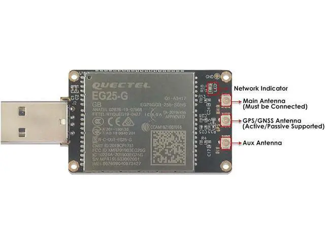 Alt view image 3 of 5 - EXVIST 4G LTE USB Dongle W/EG25-G LCC IoT/M2M-optimized LTE Cat 4 Module SIM Card Slot GPS for Global