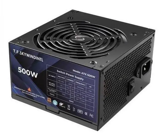 Main image of 500W Power Supply 80 Plus Bronze ATX PSU Non Modular Full Voltage 110/220V Active PFC for Desktop Gaming PC Server