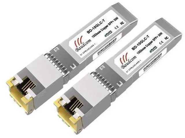 Main image of BAUDCOM SFP to RJ45 10G Copper Module 30meter, 10GBase-T SFP+ Transceiver Compatible for Cisco SFP-10G-T-S, Ubiquiti UniFi UF-RJ45-10G, Netgear, Mikrotik S+RJ10, TP-Link, D-Link (x2, 10GBase-T: 30m)
