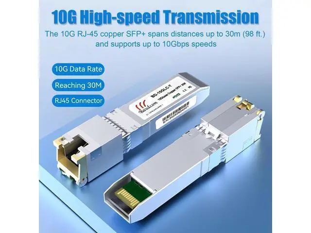 Alt view image 2 of 5 - BAUDCOM SFP to RJ45 10G Copper Module 30meter, 10GBase-T SFP+ Transceiver Compatible for Cisco SFP-10G-T-S, Ubiquiti UniFi UF-RJ45-10G, Netgear, Mikrotik S+RJ10, TP-Link, D-Link (x2, 10GBase-T: 30m)