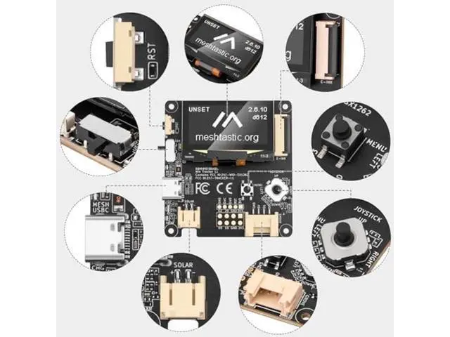 Alt view image 5 of 5 - Meshnology Wio Tracker L1 Board with 3000mah Battery SX1262 nRF52840 for Ar duino Meshtastic LoRa, Blue Tooth 5.0 GPS, 1.3" OLED, Support Battery Type-C and Solar Charge, Rich Interface (2 Pack)