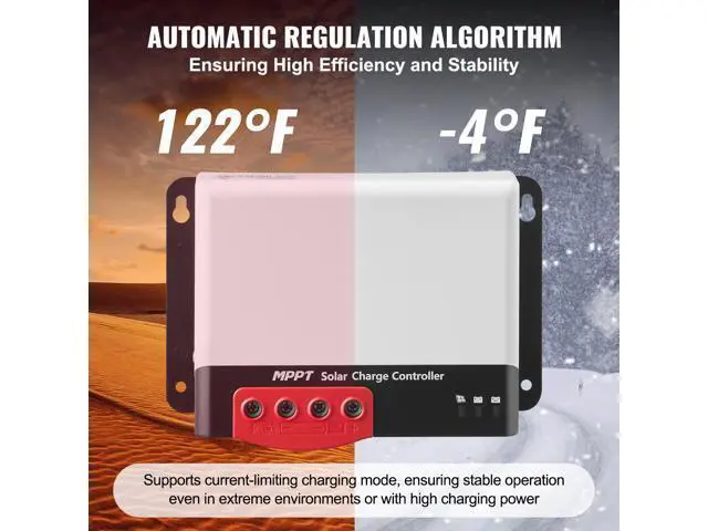 Alt view image 5 of 7 - 50A MPPT Solar Charge Controller, 12V / 24V Auto DC Input, Solar Panel Regulator Charger with Bluetooth Module, 98% Charging Efficiency for Sealed(AGM), Gel, Flooded and Lithium Battery Charging