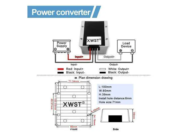 Alt view image 4 of 5 - DC DC Stabilizer 9V-36V to 12V Boost Buck Converter 30A 360W Waterproof Automatic Step Up/Down Voltage Regulator 12V Volt Transformer Module