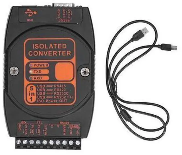 Main image of USB to RS485 Adapter, 5 in 1 Converter Multifunctional ABS Industrial Grade Isolation Module DCM2610A with Cable (200Kb Communication Rate)