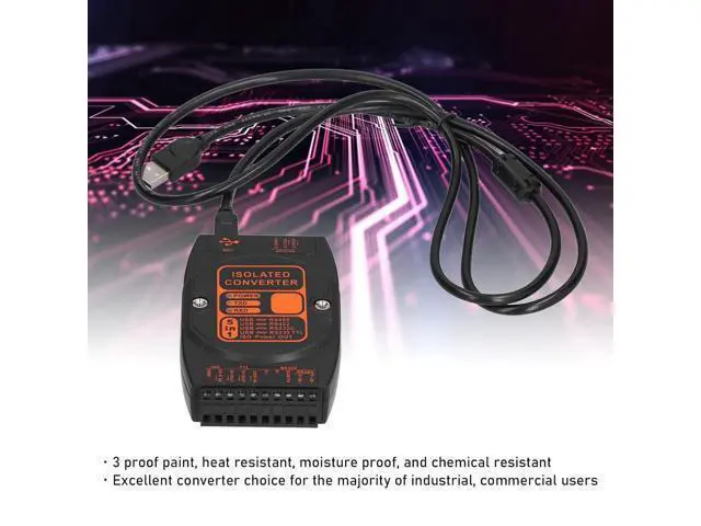 Alt view image 3 of 7 - USB to RS485 Adapter, 5 in 1 Converter Multifunctional ABS Industrial Grade Isolation Module DCM2610A with Cable (200Kb Communication Rate)