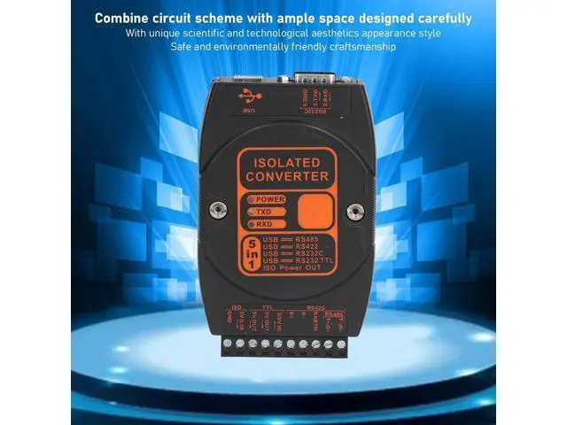 Alt view image 4 of 7 - USB to RS485 Adapter, 5 in 1 Converter Multifunctional ABS Industrial Grade Isolation Module DCM2610A with Cable (200Kb Communication Rate)
