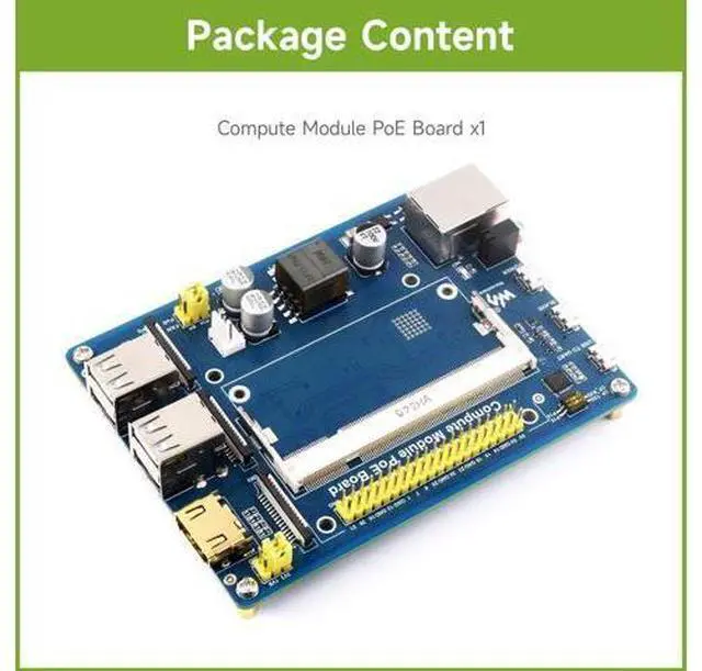 Alt view image 2 of 5 - Waveshare Power Over Ethernet PoE Board for Raspberry Pi Compute Module CM3/ CM3L/ CM3+/ CM3+L