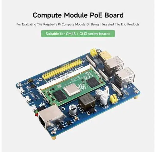 Alt view image 3 of 5 - Waveshare Power Over Ethernet PoE Board for Raspberry Pi Compute Module CM3/ CM3L/ CM3+/ CM3+L