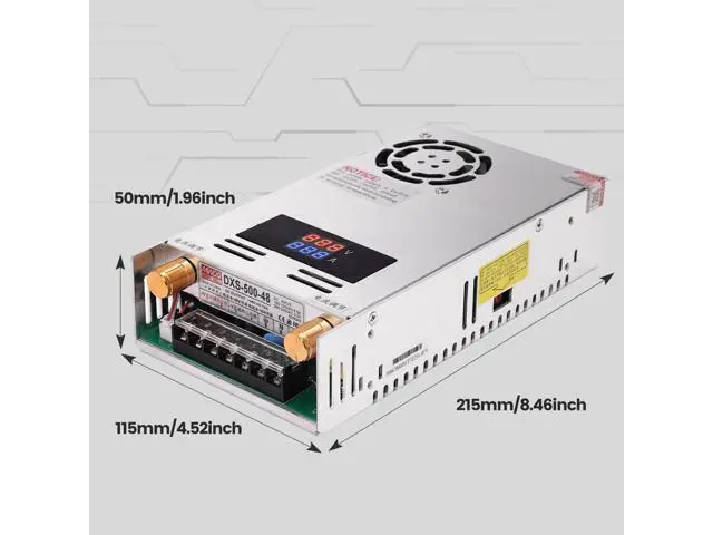 Alt view image 3 of 5 - Adjustable DC Power Voltage Converter with Digital Display AC 110V-220V to DC 0-48V 0-10A Module Switching Power Supply 480W Voltage Regulator Transformer Built in Cooling Fan