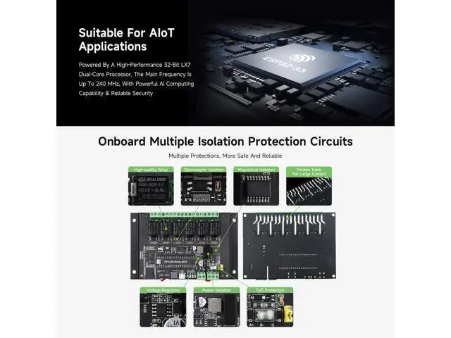 Alt view image 5 of 5 - Waveshare Industrial 6-Channel RP2350 Relay Module, Onboard RS485 / Pico HAT interfaces, with Multiple Isolation Protection Circuits, Industrial-Grade, Rail-Mount Case