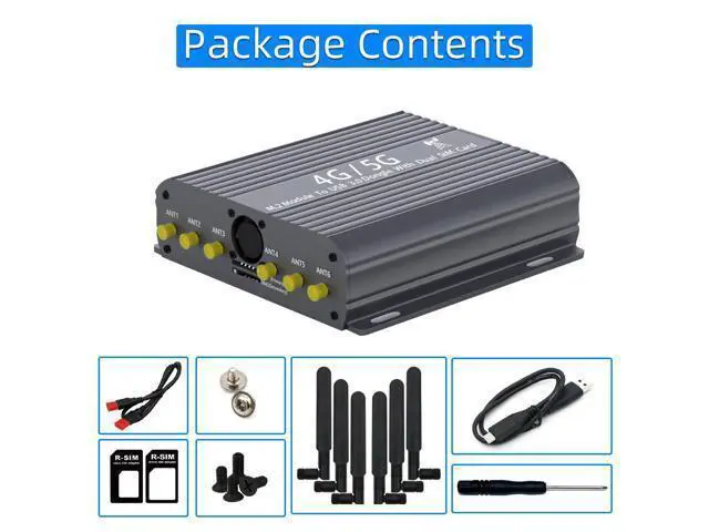 Alt view image 2 of 5 - M.2 to USB 3.0 5G Module Adapter 6 External Antennas, Dual SIM Card Slots, Active Cooling Fan, Auxiliary Power (5-12V), Supports Quectel, Sierra, Gosuncn 5G Modules, for Desktop PC