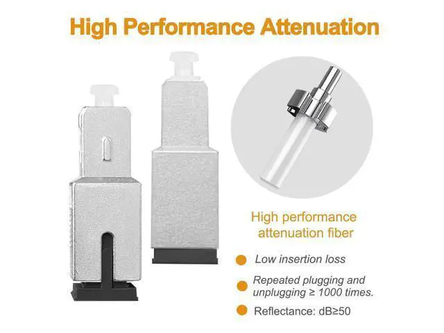 Alt view image 2 of 5 - PklzNet 10PCS 20dB SC-UPC Fiber Optical attenuators Single Mode, Male to Female singal Attenuation Connector Fixed Direct Insert Adapter