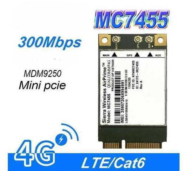 Main image of for Wireless MC7455 Original FDD / TDD LTE 4G Module CAT6 DC-HSPA + GNSS Card USB 3.0 MBIM Interface MC7455