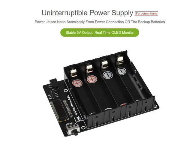 Alt view image 2 of 5 - Waveshare UPS Power Module for Jetson Nano with 5V Uninterruptible Power Supply Multi Battery Protection Circuits