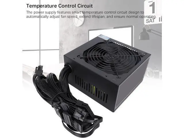 Alt view image 5 of 7 - 500W ATX Power Supply, Smart Temperature Control Circuit Multiple Guard Desktop Power Supply with Fan Speed, for Double and Gaming PCs