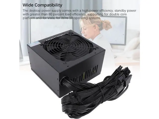 Alt view image 6 of 7 - 500W ATX Power Supply, Smart Temperature Control Circuit Multiple Guard Desktop Power Supply with Fan Speed, for Double and Gaming PCs