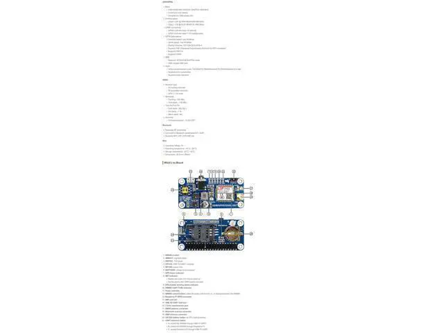 Alt view image 5 of 5 - Coolwell Raspberry Pi GSM HAT GSM/GPRS/GNSS/Bluetooth Module for Raspberry Pi 4B+ 4B 3B+ 3B 2B+ Zero W WH Based on SIM868 Supports SMS, Phone Call, Email, etc
