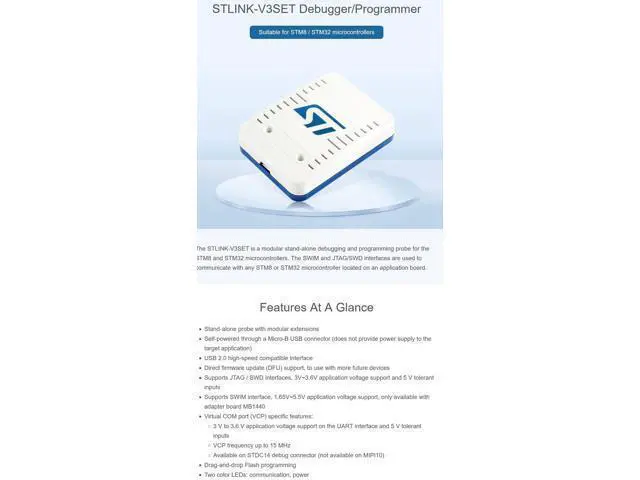 Alt view image 5 of 5 - STLINK-V3SET Microcontrollers ST STM8 and STM32 MCU USB Swim JTAG SWD Modular Stand-Alone in-Circuit Debugger Programmer (SPI, I2C, CAN, GPIOs) @XYG