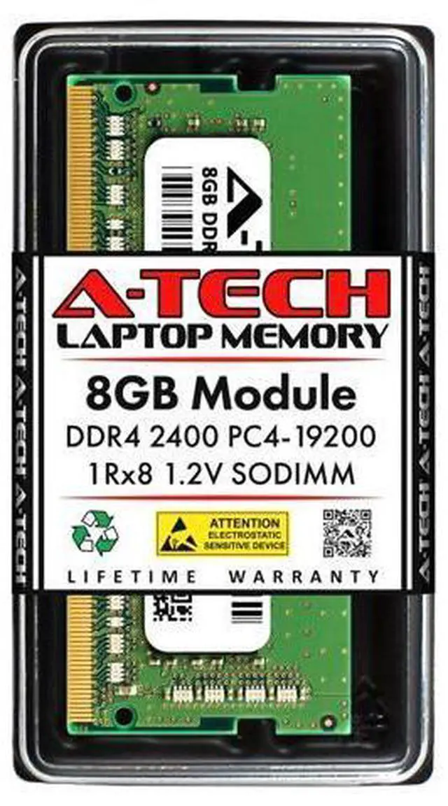 Main image of A-Tech 8GB RAM Replacement for Hynix HMA81GS6AFR8N-UH ^^ DDR4 2400MHz PC4-19200 1Rx8 1.2V SODIMM 260-Pin Memory Module