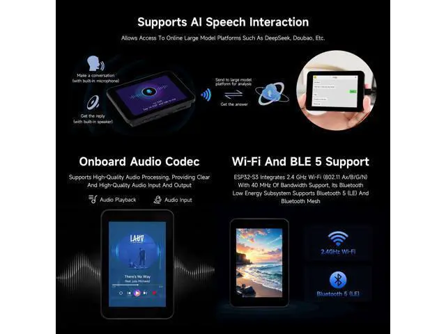 Alt view image 5 of 5 - Waveshare ESP32-S3 3.5inch Capacitive Touch Display Development Board Type B, 320×480 Pixels, IPS Panel, 262K Color, QSPI, Onboard Camera Interface, Supports Wi-Fi and Bluetooth 5, ESP32 with Display