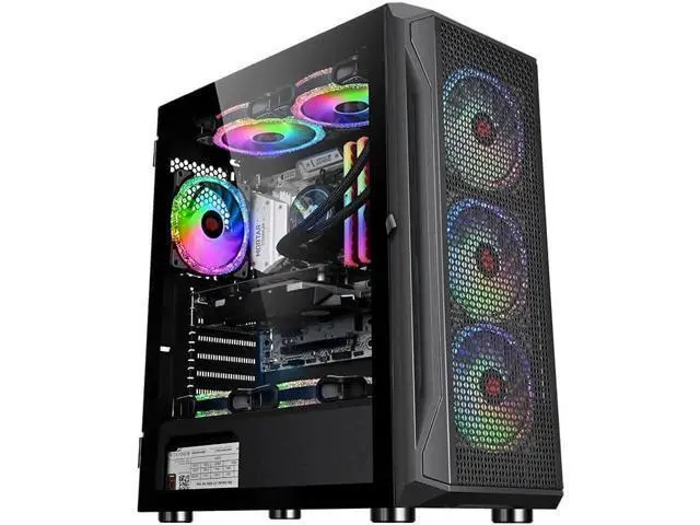 Alt view image 2 of 5 - Power Supply 550W ATX Computer Power Supply 80PLUS White Label Certified RGB Fan Black Flat Cable Anti Power Technology