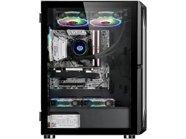 Alt view image 3 of 5 - Power Supply 550W ATX Computer Power Supply 80PLUS White Label Certified RGB Fan Black Flat Cable Anti Power Technology