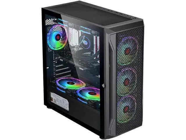 Alt view image 4 of 5 - Power Supply 550W ATX Computer Power Supply 80PLUS White Label Certified RGB Fan Black Flat Cable Anti Power Technology