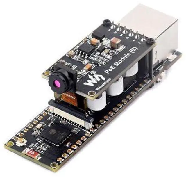 Main image of Waveshare ESP32-S3 ETH Development Board Microcontroller, 10/100Mbps RJ45 Ethernet Port, W-F & BT Support, 240MHz Dual Core Processor, Onboard Type-C Port and TF Card Slot, OV2640 Camera+PoE Module