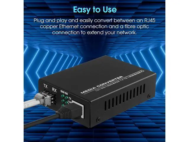 Alt view image 2 of 7 - 2-Pack Fiber to Ethernet Media Converter with Gigabit Multi-Mode SFP LC Module, 1.25G SFP to 10/100/1000M RJ45, MMF, 850nm, up to 550m (1804 ft)