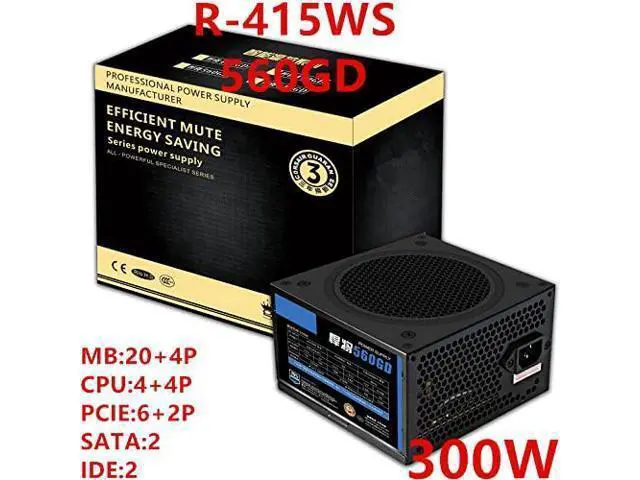Alt view image 4 of 4 - PC PSU for Gold Empery Brave Warrior 560GD Temperature Control Mute Power Supply 300W Power Supply R-415WS