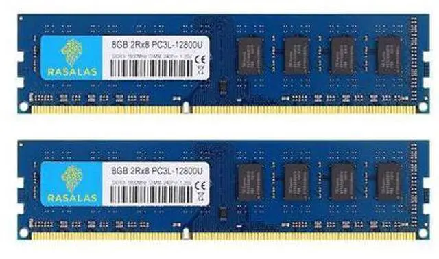 Main image of Rasalas 16GB Kit (2x8GB) DDR3L-1600 MHz PC3L-12800 UDIMM 2Rx8 1.35V 1.5V CL11 240PIN Dual Rank DIMM Non-ECC Unbuffered Intel AMD Desktop Memory Computer RAM Upgrade Modules