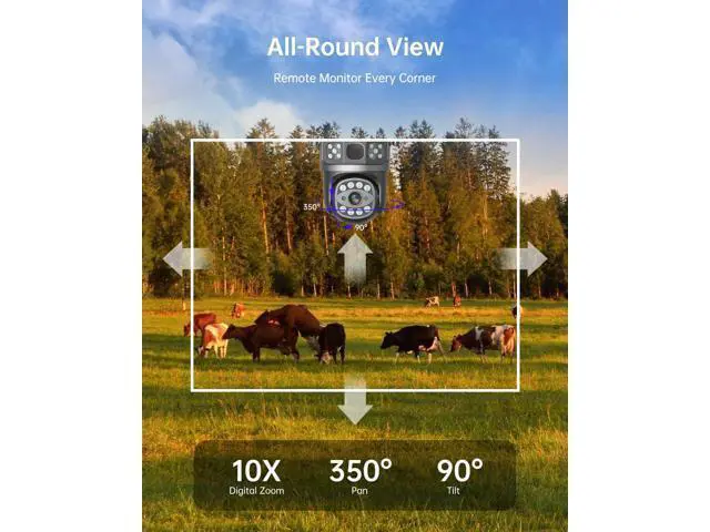 Alt view image 2 of 5 - SECUEYE 4G Cellular Security Camera 16W Solar-Powered 4MP Wireless Outdoor Spotlight Pan/Tilt/Zoom Black Light Built-in 15600mAh Battery Human Detection 24/7 Recording (L5-4G)