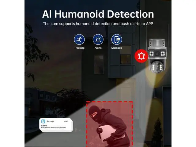 Alt view image 5 of 5 - SECUEYE 4G Cellular Security Camera 16W Solar-Powered 4MP Wireless Outdoor Spotlight Pan/Tilt/Zoom Black Light Built-in 15600mAh Battery Human Detection 24/7 Recording (L5-4G)