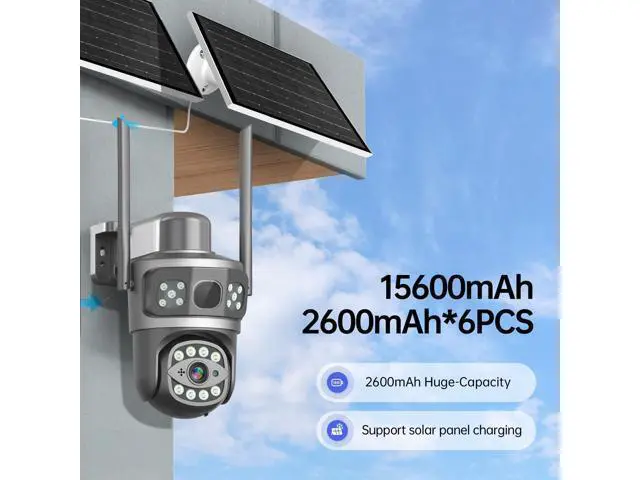 Alt view image 3 of 5 - SECUEYE 4G Cellular Security Camera 16W Solar-Powered 4MP Wireless Outdoor Spotlight Pan/Tilt/Zoom Black Light Built-in 15600mAh Battery Human Detection 24/7 Recording (L5-4G)