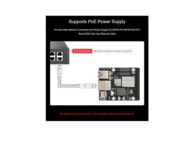 Alt view image 4 of 5 - waveshare ESP32-P4-WIFI6-POE-ETH Development Board Based On ESP32-P4 and ESP32-C6 Supports Wi-Fi 6 and Bluetooth 5 (LE),Supports PoE Power Supply,Supports AI Speech Interaction