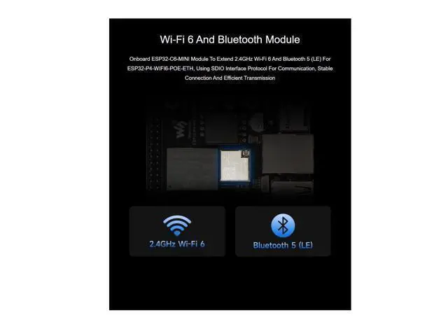 Alt view image 5 of 5 - waveshare ESP32-P4-WIFI6-POE-ETH Development Board Based On ESP32-P4 and ESP32-C6 Supports Wi-Fi 6 and Bluetooth 5 (LE),Supports PoE Power Supply,Supports AI Speech Interaction